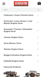 Mobile Screenshot of generatorchainsawparts.com